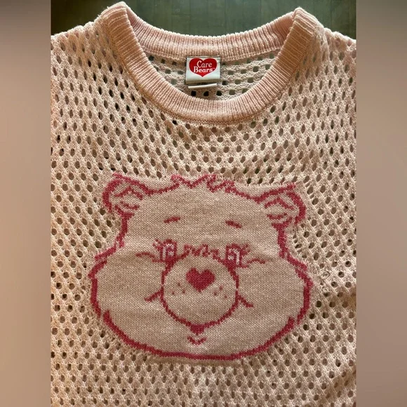 Care Bears Light Pink Knit Mesh Sweater - Picture 2 of 4